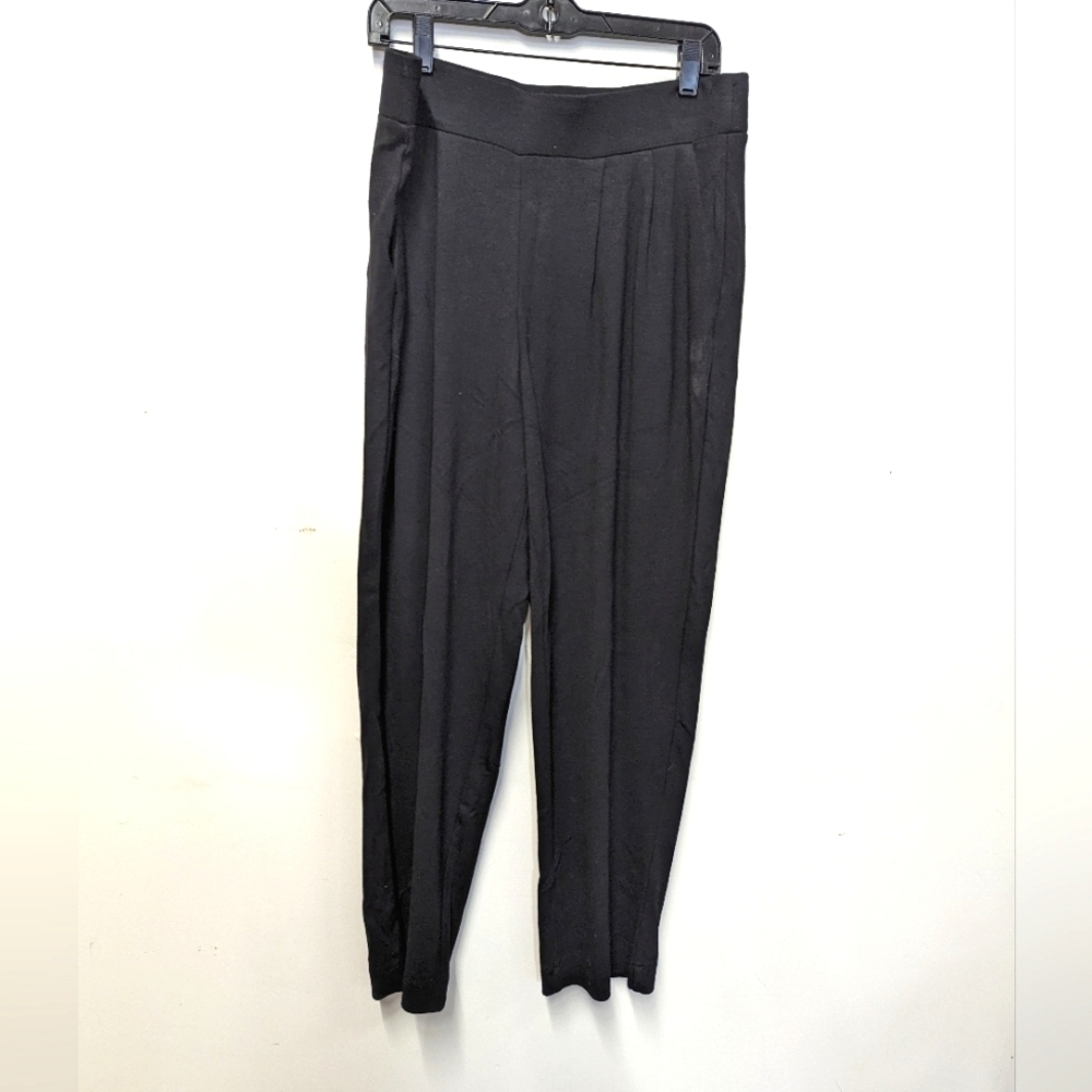 NWOT Loft Black Pull on Lounge Pants Pleated Elastic Waist L